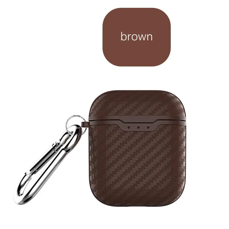 Brown VETOMEET Изысканная Текстура Bluetooth беспроводной Чехол для наушников для Airpods3 углеродное волокно узор чехол для наушников Airpods Pro 2 1 - Цвет: Brown