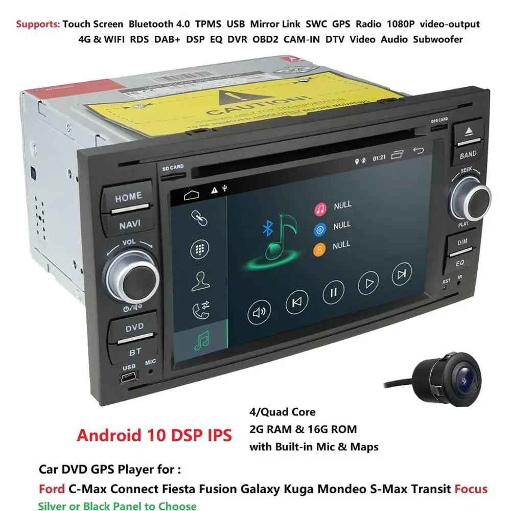 Android 10 0 DSP автомобильный мультимедиа для Ford Fiesta/Kuga/Mondeo Transit // connect C/S Max Mirror link Wifi DVR DAB