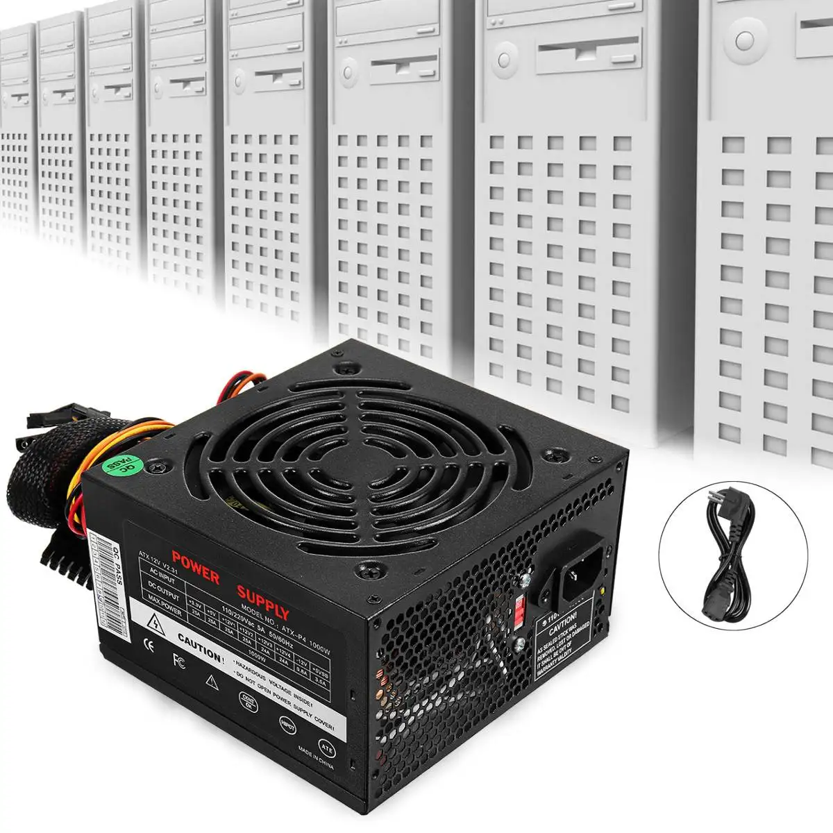 

1000W Black color Power Supply PSU PFC Silent Fan ATX 24pin 12V PC Computer SATA Gaming PC Power Supply For Intel AMD Computer