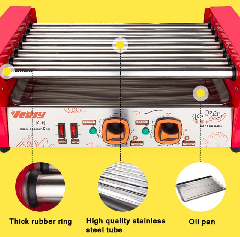 Коммерческий колбасный аппарат из нержавеющей стали 7 роликов электрический