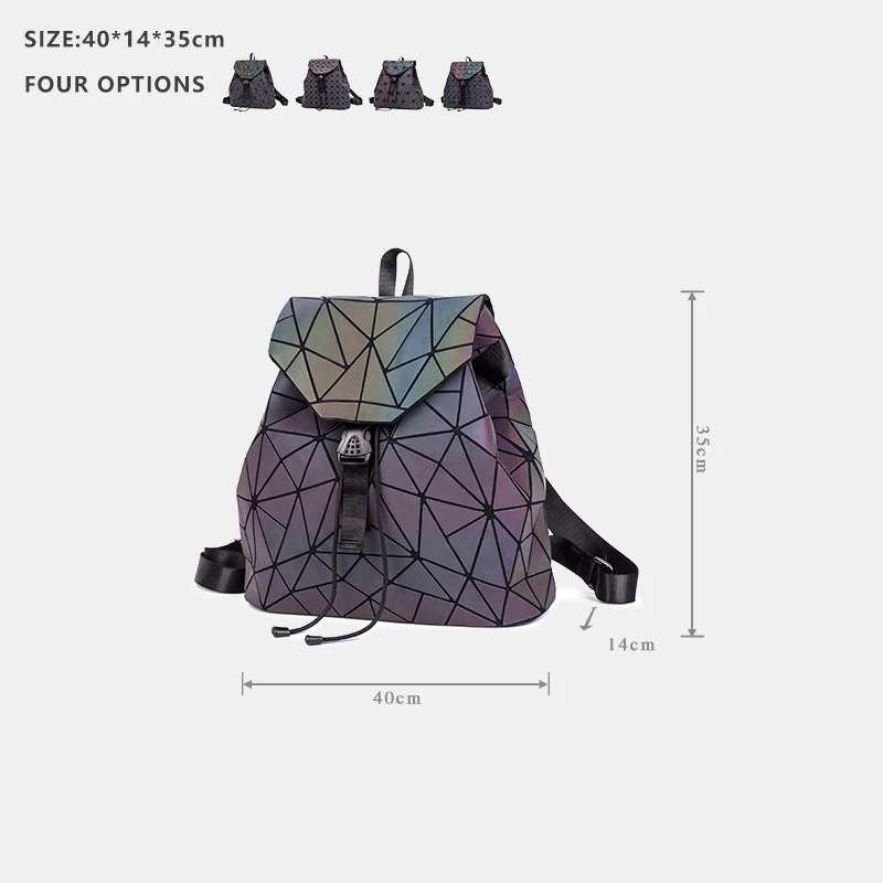 

2021 Luxury Laser Luminous Sequin Backpack for Women Student School Girls Causal Day Pack Female Design Bookbag Holographic Bag