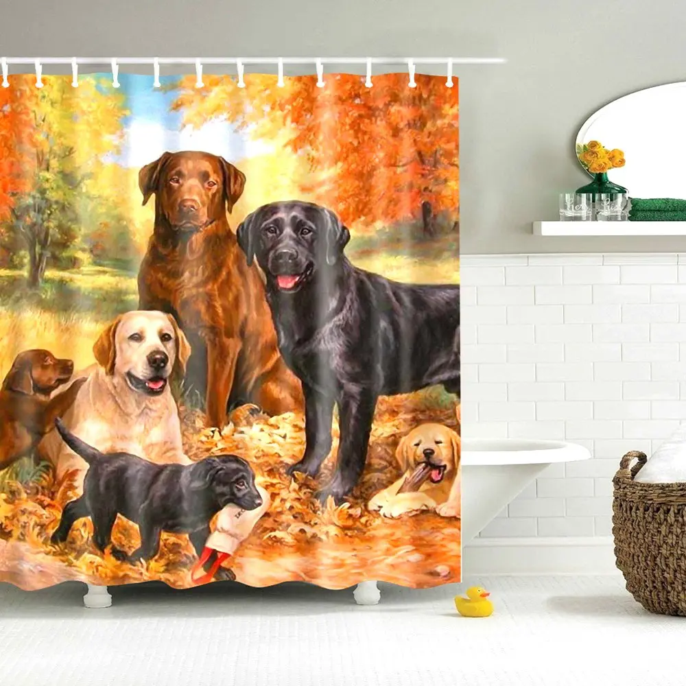 Dafield животных Ванная комната душа Шторы черный голова льва с леопардовым принтом