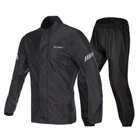 black waterproof rain suit jacket trousers for motorcycle motorbike cycling