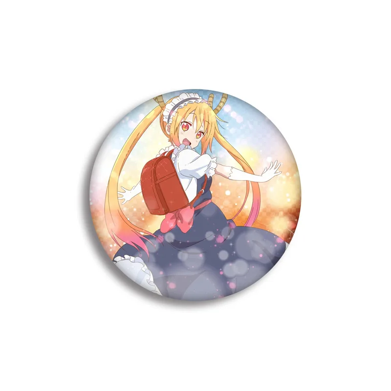 1 шт. 58 мм Kobayashi-san Chi no Maid Dragon KannaKamui супер милые девушки косплей использовать DIY значки акриловые значки брошь - Окраска металла: see chart