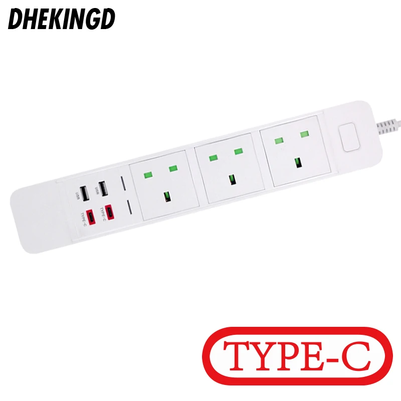 Умный удлинитель с 3 розетками переменного тока зарядная станция 2 USB портами типа