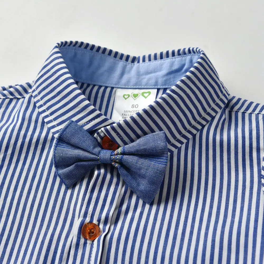 Newborn Baby Boy Romper Gentleman Spring Infant Clothes Cotton Toddler Jumpsuit Long Sleeve Stripe For Boys |