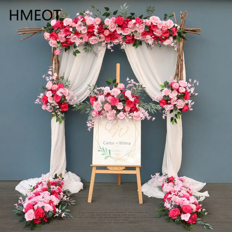 Розово-красный искусственный Фотофон для свадьбы реквизит Роза цветочная