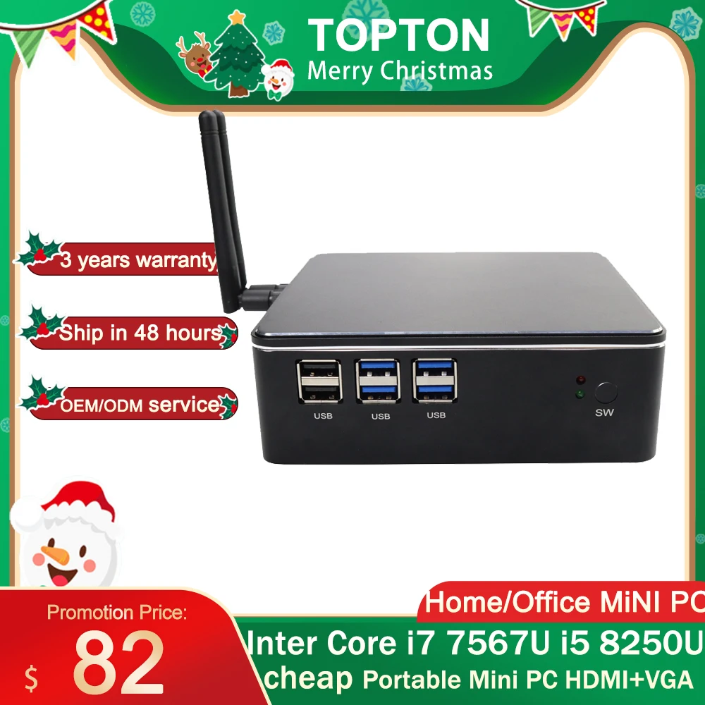 Topton Миниатюрный карманный компьютер с процессором Intel Core i7 7567U/i5 6287U процессор Windows