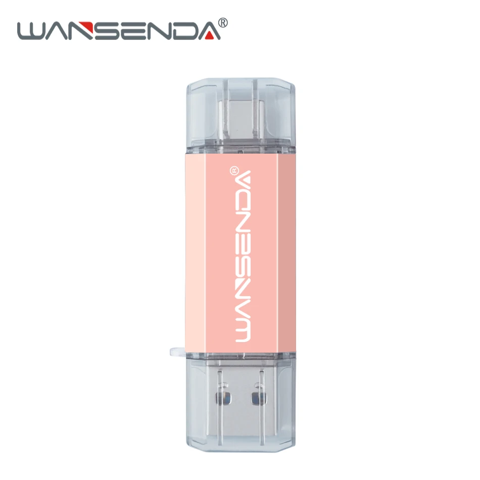 Rose gold WANSENDA USB флеш-накопитель type-C USB3.0 для type-c/PC 512GB 256GB 128GB 64GB 32GB 16GB внешний накопитель 2 в 1 Pendrive - Цвет: Rose gold