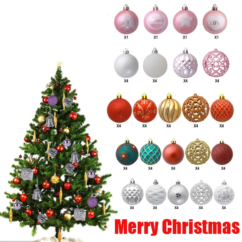 6 см 20 шт Рождественская коробка с шариками упаковка небьющиеся игрушки для