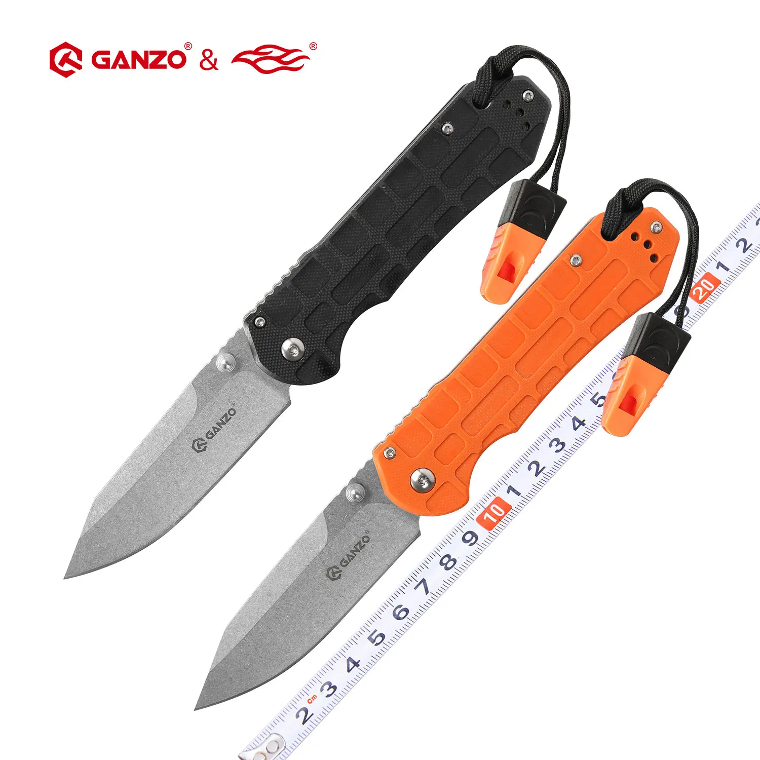 Складной нож Ganzo G7452P 440C G10 58 60HRC со свистком карманный тактический инструмент для