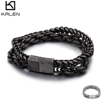 13mm matte 316 stainless steel double layer link chain bracelets mens hip hop biker hand chain bracelet drop shipping jewelry