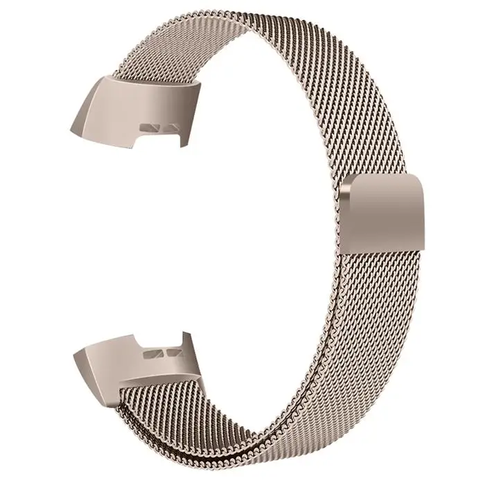 Замена Fitbit Charge 2 полосы кожаный ремешок сменный Смарт фитнес-часы с нержавеющей рамкой для зарядки 2 - Цвет: champagen gold
