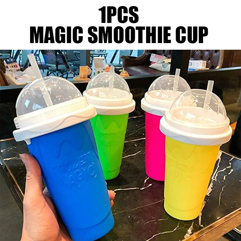 

Slushie Maker Cup Quick Smoothies Cup Cooling Cup Dual Layer Squeezing Cup Slushy Maker Homemade