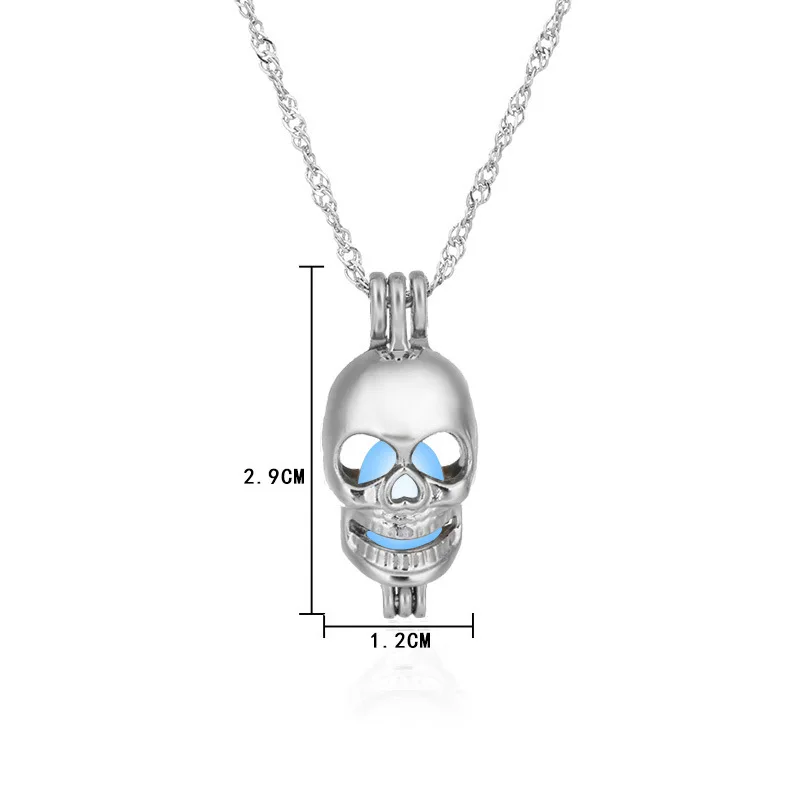 

Luminous Hollow Skull Pendant Necklace Bohemian Punk Metal Locket Collar Choker Necklace Fashion Women Gathering Jewelry Gift