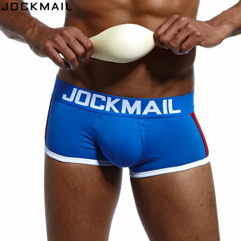 JOCKMAIL, мягкое Мужское нижнее белье, боксеры, сексуальные, спереди, пуш-ап, чашка, усиление выпуклости, Гей Нижнее белье, мужские боксеры, шорты, увеличивающие трусы