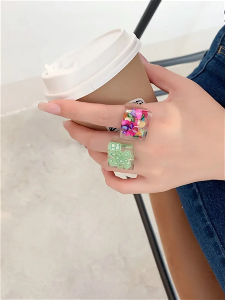 

Zircon Crystal Chain Opening ring Hip-hop Punk Personality Contracted Index Finger Ring Women Jewelry Wedding Accessories 2021