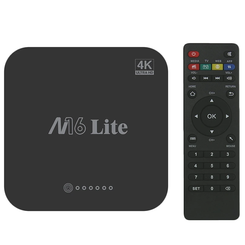 M16 Lite Android Smart Tv Box 2G Ddr3 16G Emmc Rom телеприставка 4K 3D H.265 Wifi медиаплеер ТВ приемник Us Plug |