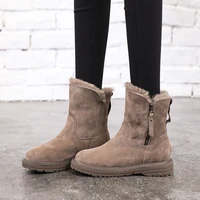 tophqws casual winter snow boots women 2021 plus velvet keep warm platform ankle boot female zipper thicken ankle boot women