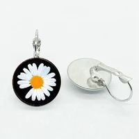fashion new small fresh daisy flower temperament henna sunflower glass earrings personality girl simple earrings