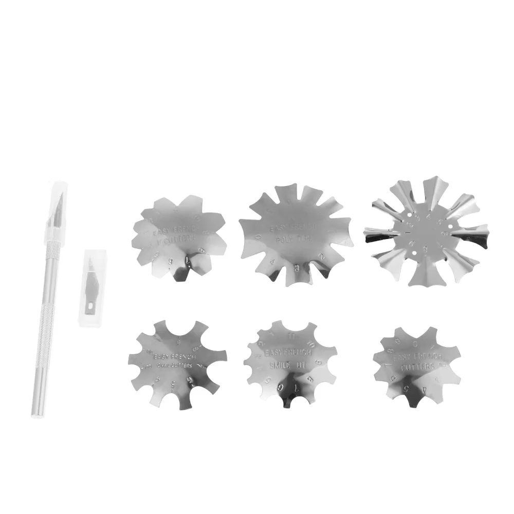 

1 Set Steel French Tip Cutter Smile Line Cutter Spare Blades for Nail Art