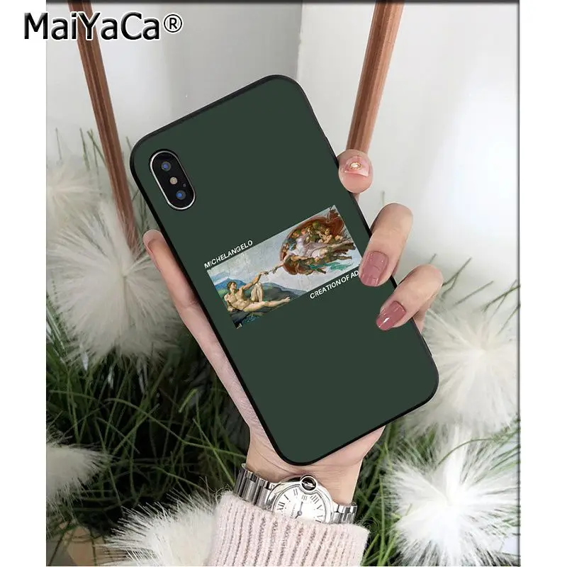 Мягкий чехол из ТПУ MaiYaCa Michelangelo Sculpture David Creation of Adam для iPhone X XS MAX 6 6s 7 7plus 8 8Plus 5 5S SE XR |
