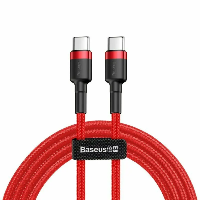 Красный Baseus usb type-C кабель для USB C кабель для samsung S10 Xiaomi телефон с помощью USBC PD Быстрая зарядка зарядное устройство Шнур USB-C type-C кабель - Цвет: Красный