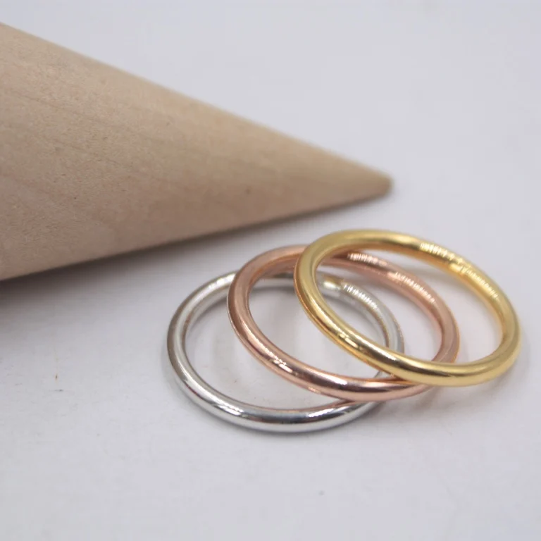 Женское гладкое кольцо из чистого розового золота 18 К подарочное обручальное с