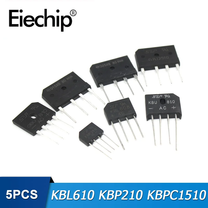 

5pcs/lot 600V 800V 1000V Rectifiers Diode Bridge Rectifier GBJ1510 GBJ2510 GBJ3510 GBU1510 GBU3510 GBU808 GBU810 D15XB80 D25XB80