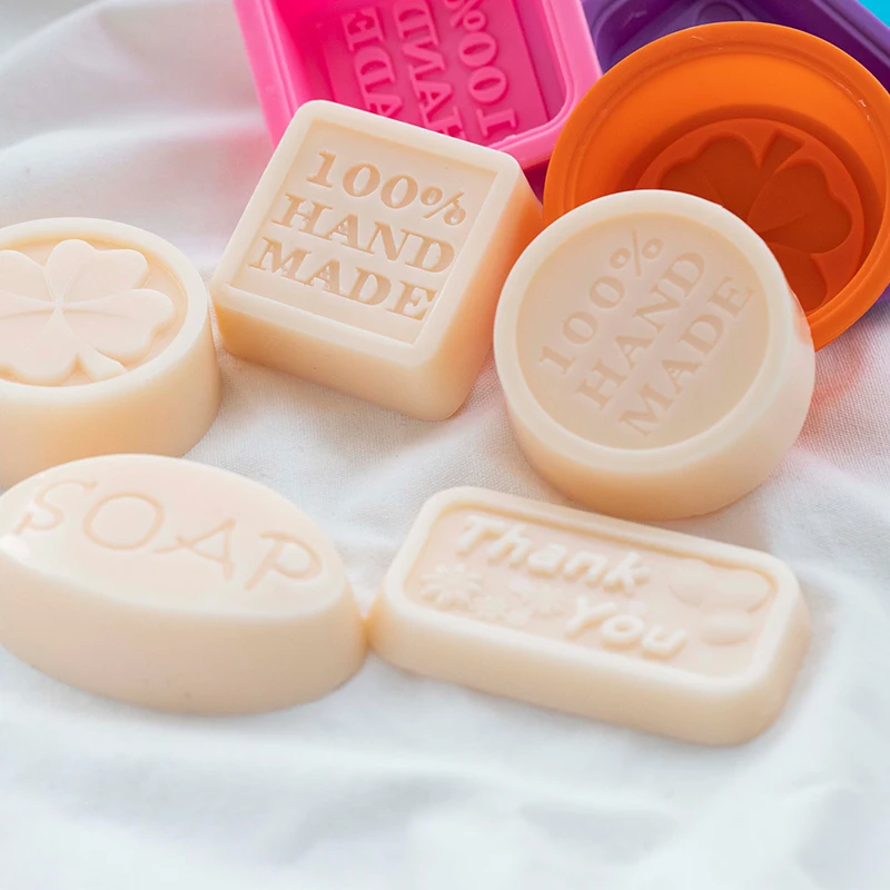 Single Hole Soap Making Supplies Round Square Four-leaf Clover Letter Silicone Mold Resin Chocolate Ice | Дом и сад