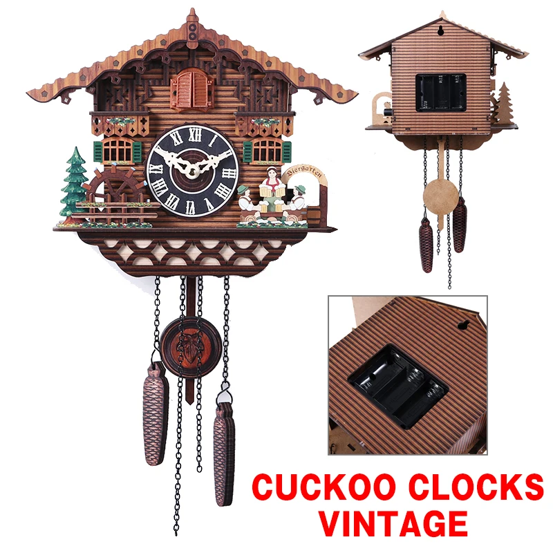New Cuckoo Clock Vintage Wall Alarm Nordic Style Watch Home Decor Living Room Bird Bell Pendulum | Дом и сад