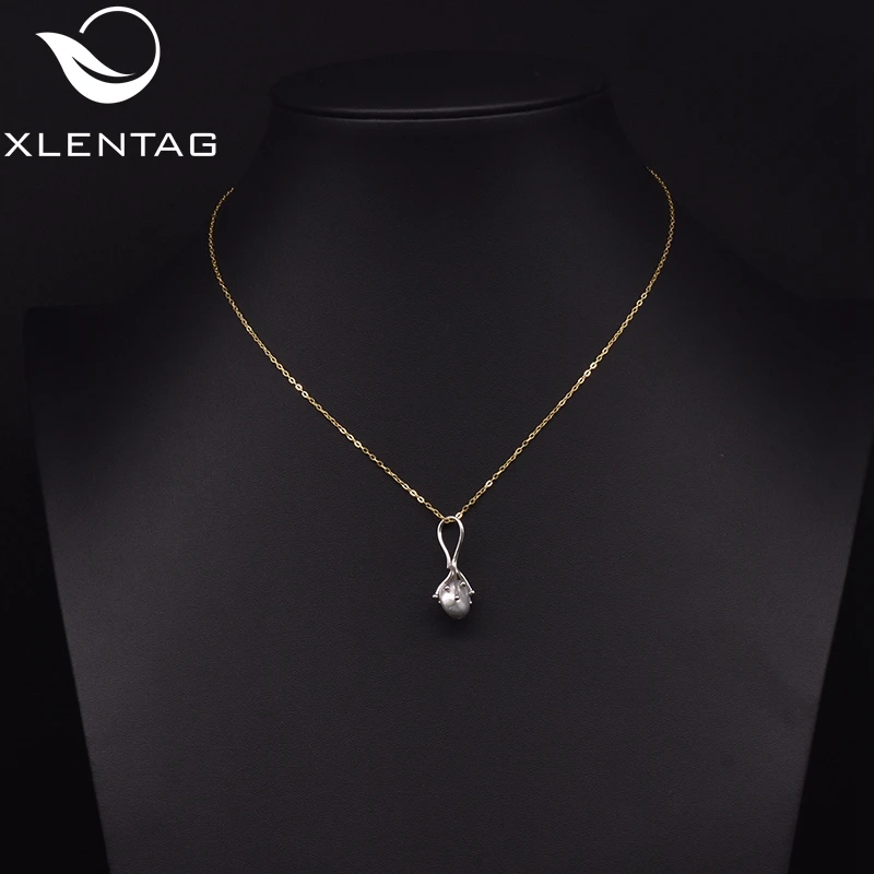 

Xlentag Natural Baroque Pearl Necklace Exquisite Women'S Necklace Wedding Birthday Gift Sterling Silver 925 Jewelry GN0241