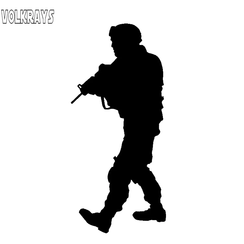

Модная Автомобильная наклейка volkrays, Мультяшные солдаты, снайперская винтовка, пистолет, Мотоциклетные аксессуары, светоотражающая Водонепроницаемая виниловая наклейка, 14 см * 6 см