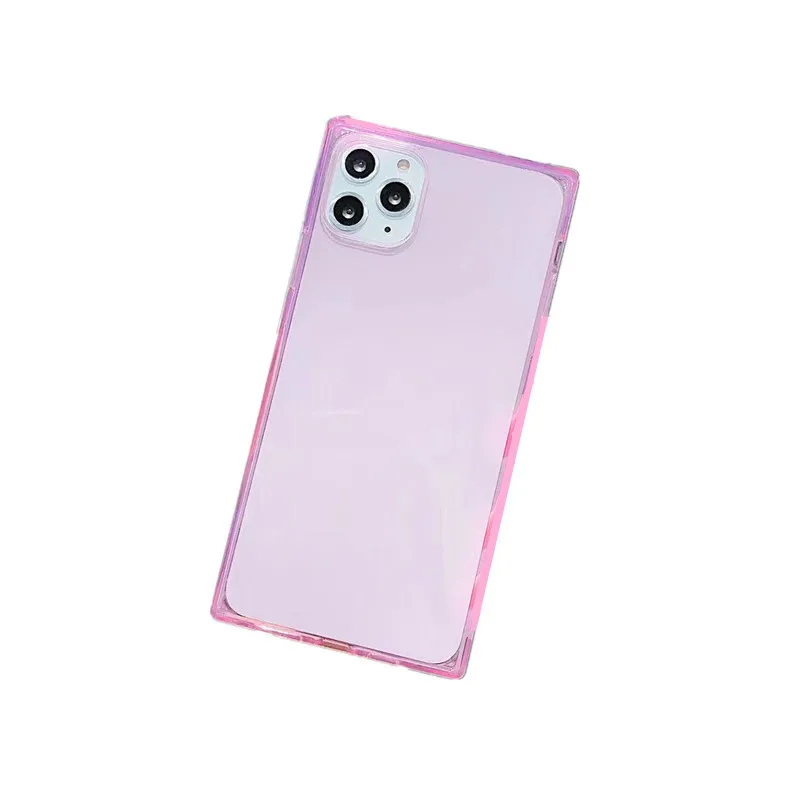 

Transparent Square Solid Color Phone Case for Iphone 12 Mini Pro Max 11 11pro Max Se 2020 X Xr Xs Max Cover