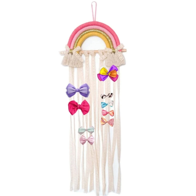 

Rainbow Hairpin Holder Wall Hanging Hair Clip Bows Accessories Storage Organizer