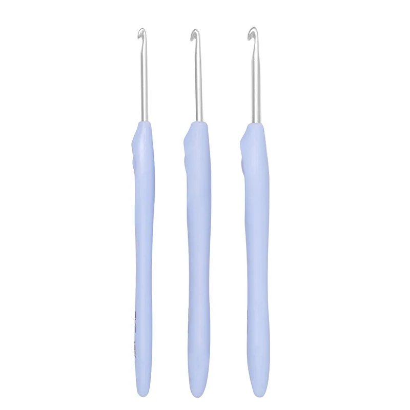 2 шт. вязальные иглы с резиновой ручкой Алюминиевые крючки для вязания DIY ремесло