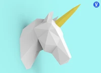the unicorn 3d wall paper model diy hand molded decoration ornaments toys constitute a three dimensional geometric origami