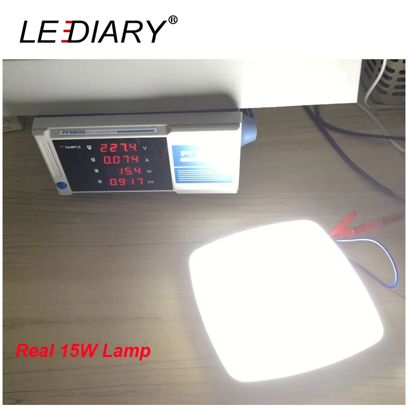 LEDIARY-Lámpara ultrafina de Panel de techo de luz LED, 220V, 15W, 15cm, superbrillante, tornillo de luz de armario, accesorio de iluminación fijo