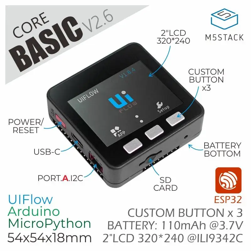 M5Stack официальный ESP32 базовый Core IoT макетный комплект V2.6 | Компьютеры и офис