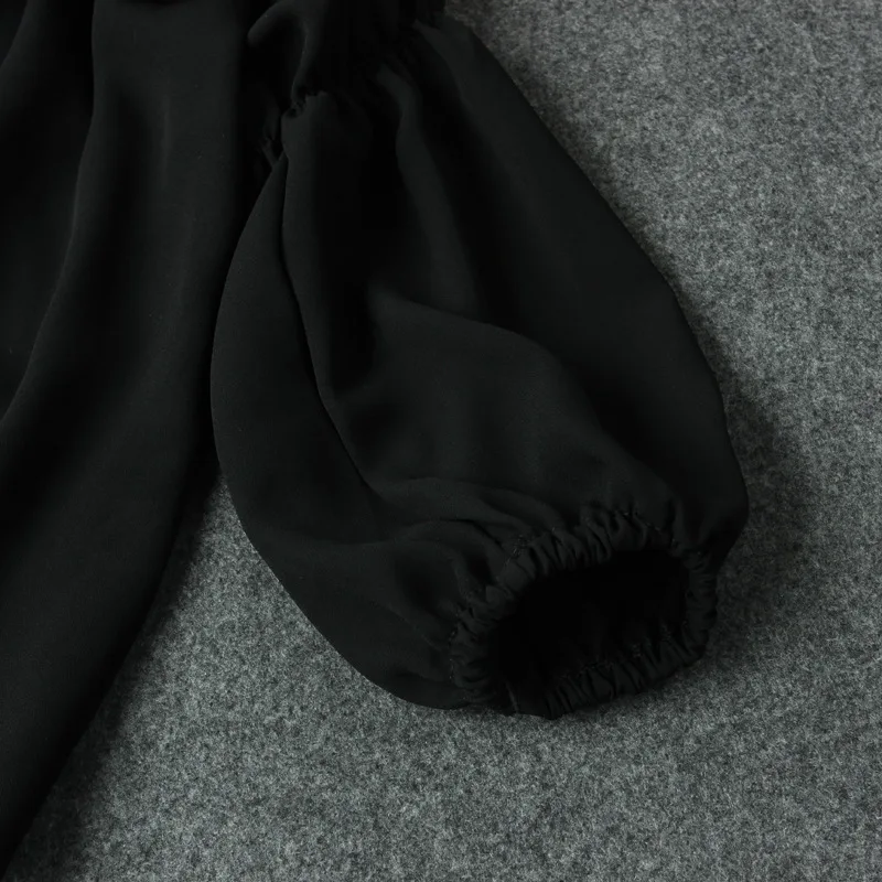 Комплект детской одежды GOOPORSON для девочек осенняя черная шифоновая рубашка +