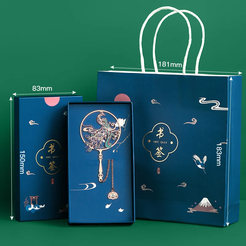 

Metal Bookmark Classic Chinese Style Brass Creative souvenirs Traditional landscape Painting modeling Tassel Pendant