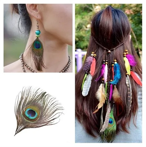 20 Pcs/lot Natural Peacock Feathers for Crafts Party Decoration 25-32CM DIY Jewelry Home Vase Plumas Accessories images - 6