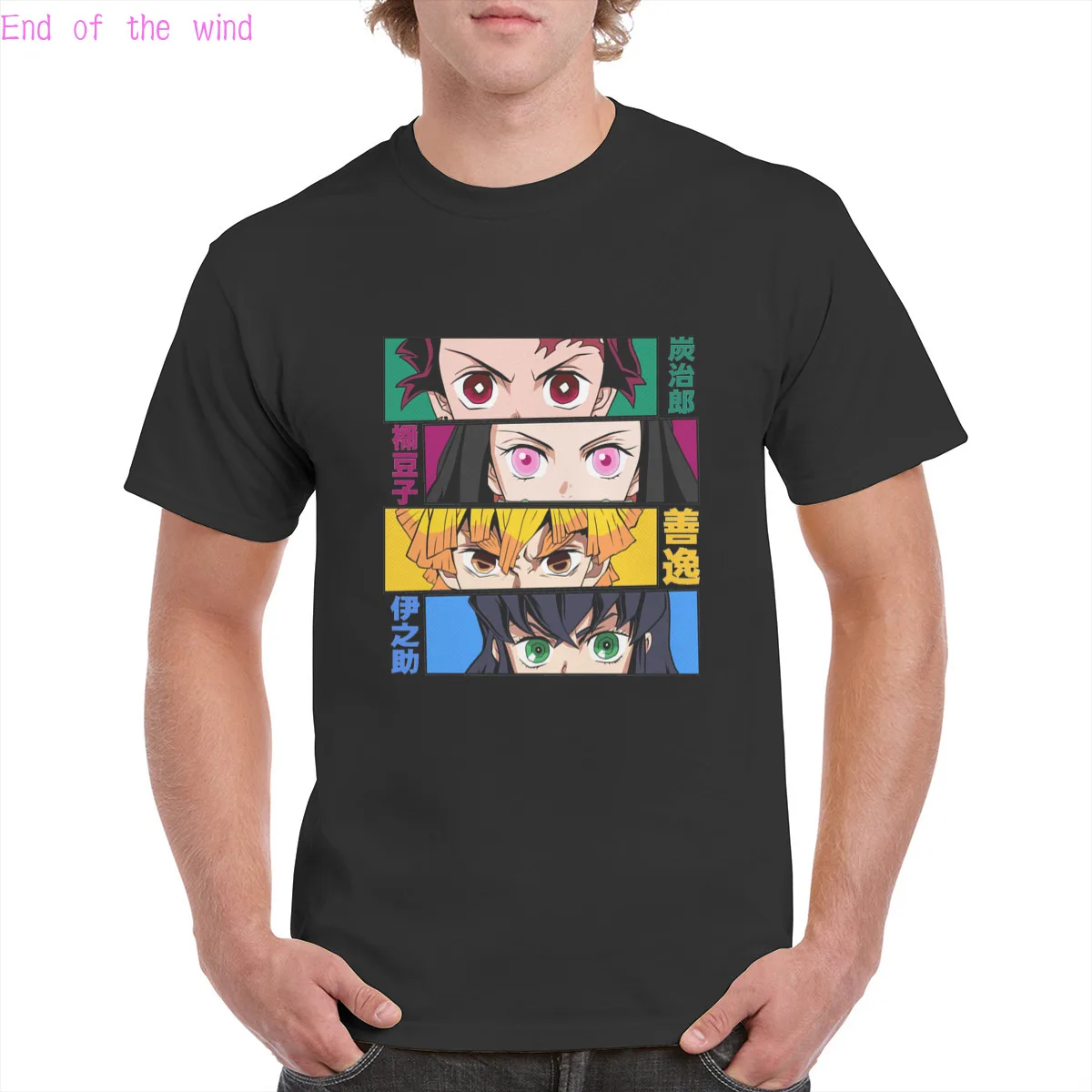 

Pop Brand Demon Slayers t shirt 100% Cotton T-shirts Harajuku Aesthetic Eyes Graphic Tees Oversized Black Top Female/Man