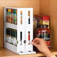 new adjustable multi function rotating storage rack box seasoning holders kitchen spice organizer shelves