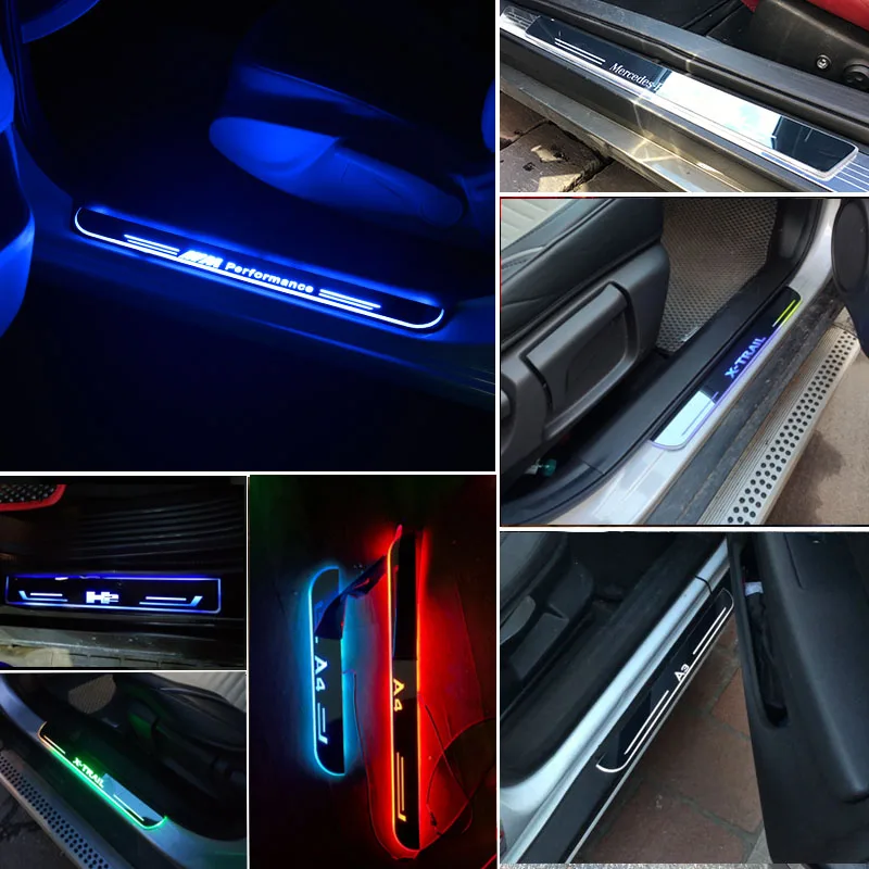 AOGENIU светодиодный порог для KIA JOICE 2000-2020 Scuff пластины акриловые пороги