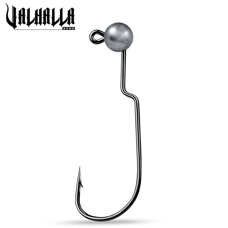 VALHALLA 500pcs/Lot Fishing Hook 1g 1.8g 2.5g 3.5g Carp Fishhook For Worm Lure Bass Barbed Jig Fishing Hooks Tackle Accessories