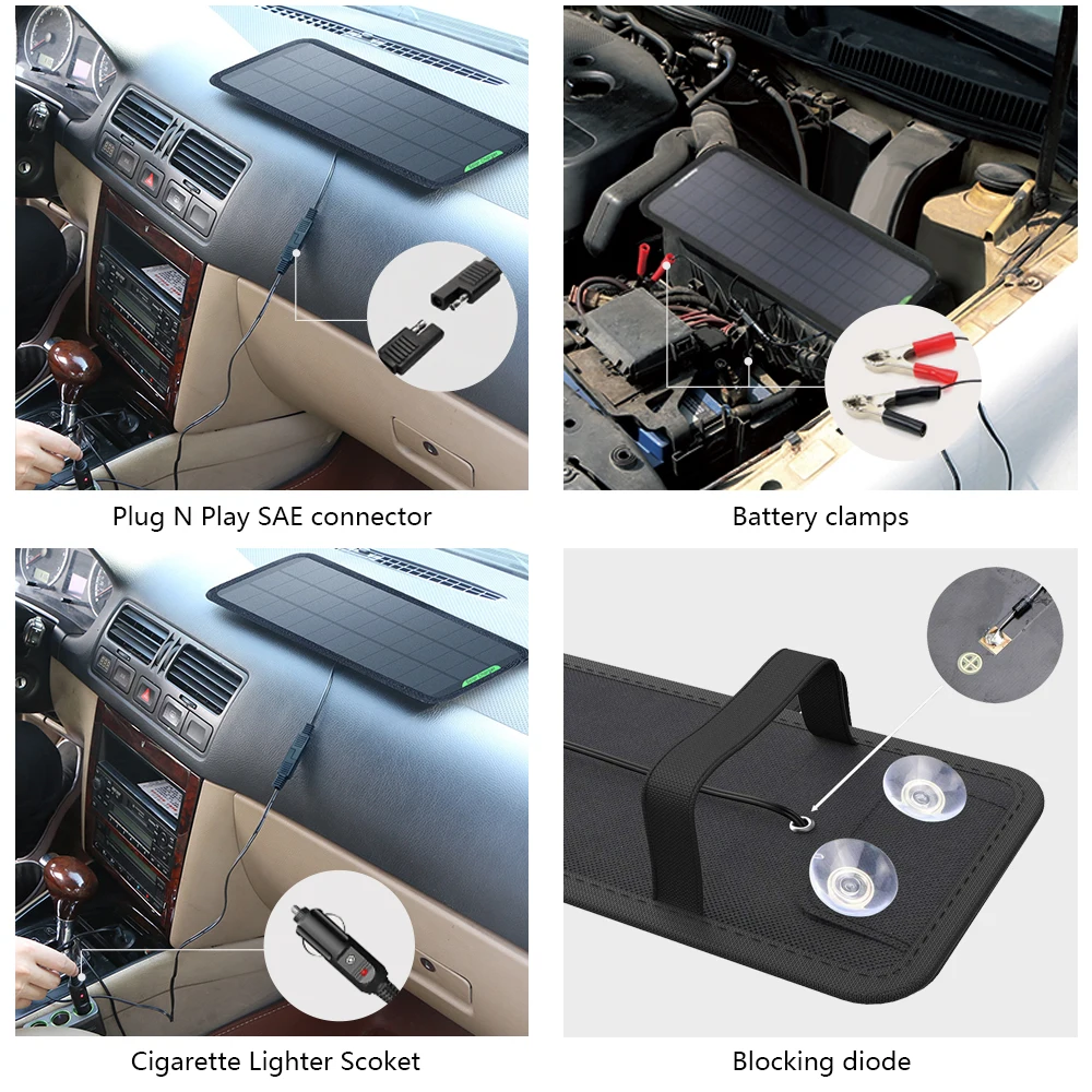 Портативное зарядное устройство ALLPOWERS Панели солнечные 18V 5W Батарея Зарядное