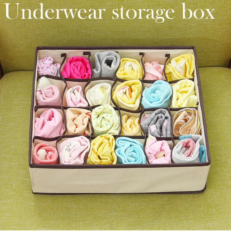 

Foldable Underwear Drawer Organizers Dividers Closet Dresser Clothes Storage Organizer Box For Bras Scarves Ties Socks Boxes