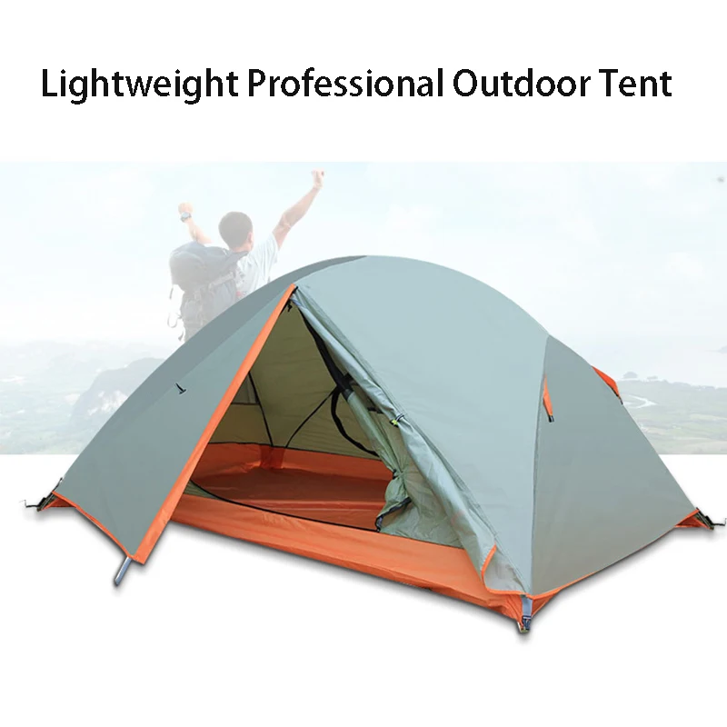 

Lightweight Double-layer Professional Tent 4 Person tent Waterproof Aluminum Rod Bionic Design Windproof Outdoor Camping Travel