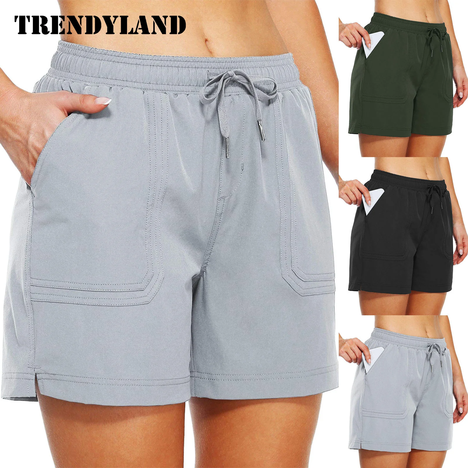 

Trendyland Women Sports Shorts Golf Athletic Outdoor Quick Dry Workout Summer Shorts Solid Color Pocket Bodybuilding Clothing